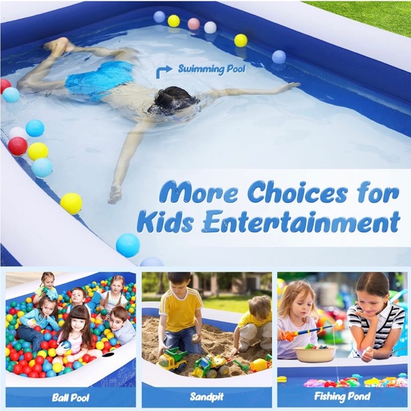 120" X 72" X 22" Inflatable Swimming Pool~Family Size~Brand New in Box - Picture 5 of 13